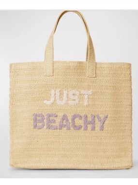 Btb Los Angeles Just Beachy Straw Tote, Purple